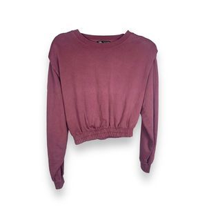 Zara Cropped Sweatshirt With Shoulder pads